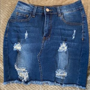 Stretchy jean skirt